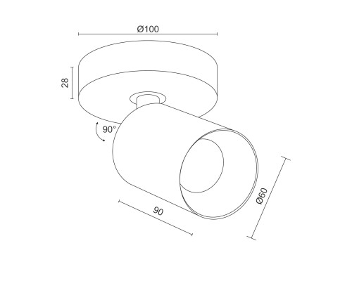 Накладной поворотный светодиодный светильник Ledron SAGITONY R1 S60 Dim White