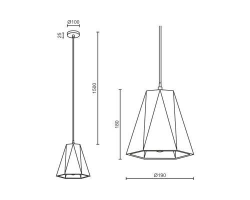 Подвесной светильник Ledron RAYS B