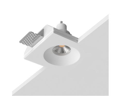 Встраиваемый гипсовый светильник под сменную лампу LUMI SQ1 105x113 D72