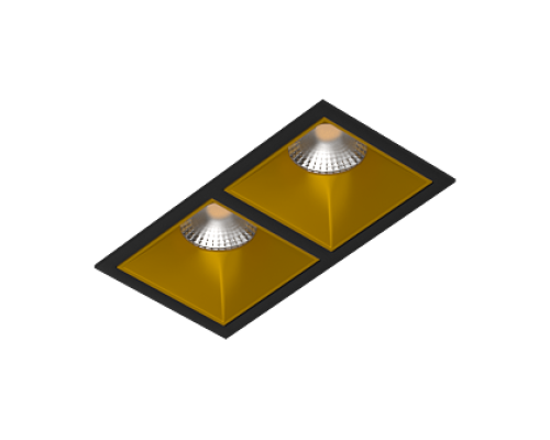 Встраиваемый светильник под сменную лампу Ledron RISE KIT2 Black-Gold