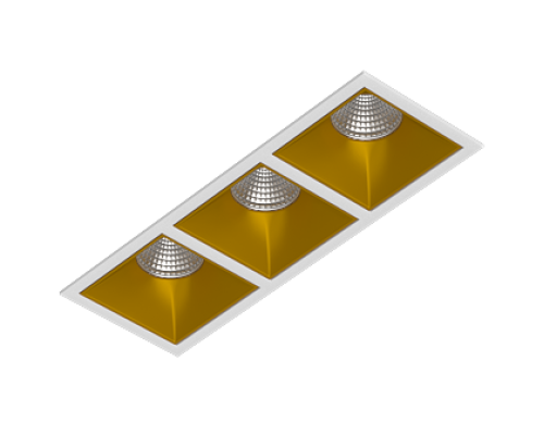 Встраиваемый светодиодный светильник Ledron RISE KIT 3 LED 4000K White-Gold