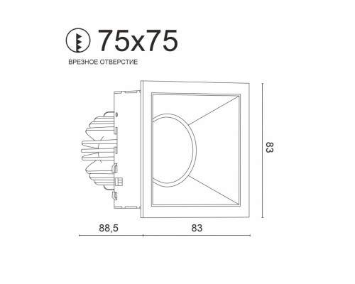 Встраиваемый светодиодный светильник Ledron RISE KIT 1 LED 3000K White