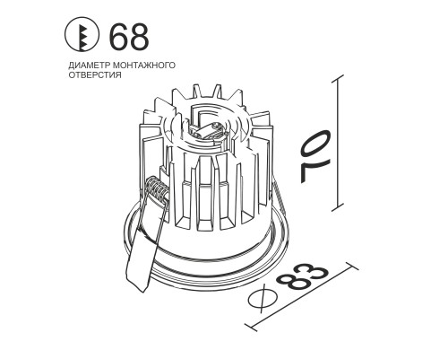 Встраиваемый светодиодный светильник FAST TOP MINI White-Gold 4000K