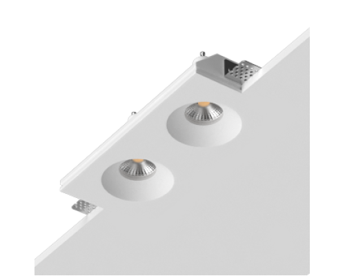 Встраиваемый гипсовый светильник под сменную лампу LUMI SQ2 107x233 D73