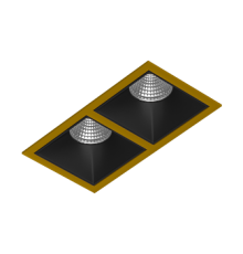 Встраиваемый светодиодный светильник Ledron RISE KIT 2 LED 3000K Gold-Black