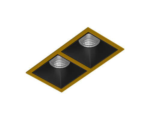 Встраиваемый светодиодный светильник Ledron RISE KIT 2 LED 3000K Gold-Black