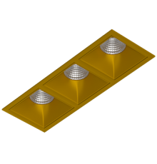 Встраиваемый светодиодный светильник Ledron RISE KIT 3 LED 3000K Gold