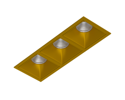 Встраиваемый светодиодный светильник Ledron RISE KIT 3 LED 4000K Gold