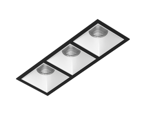 Встраиваемый светодиодный светильник Ledron RISE KIT 3 LED 4000K Black-White