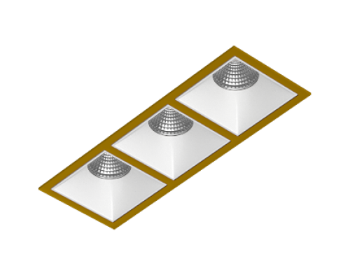 Встраиваемый светодиодный светильник Ledron RISE KIT 3 LED 4000K Gold-White