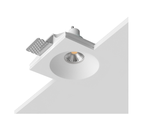Встраиваемый гипсовый светильник под сменную лампу LUMI SQ1 115x120 D90