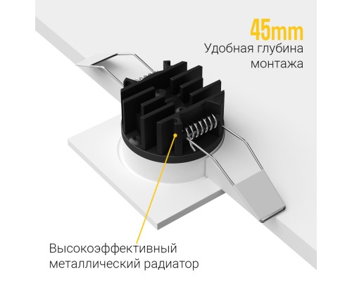 Встраиваемый светодиодный светильник Ledron GIZA MINI SQ White