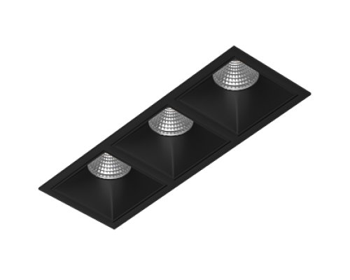 Встраиваемый светодиодный светильник Ledron RISE KIT 3 LED 3000K Black