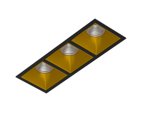 Встраиваемый светодиодный светильник Ledron RISE KIT 3 LED 3000K Black-Gold