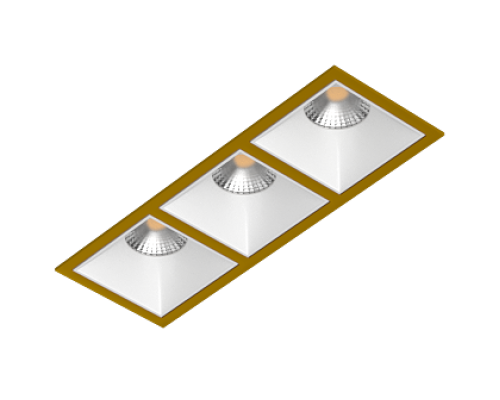 Встраиваемый светильник под сменную лампу Ledron RISE KIT3 Gold-White