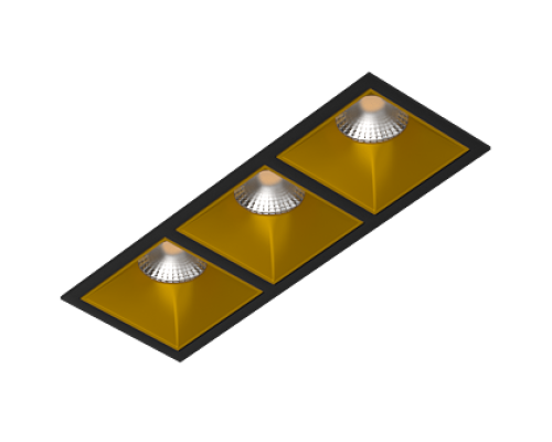 Встраиваемый светильник под сменную лампу Ledron RISE KIT3 Black-Gold