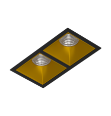 Встраиваемый светодиодный светильник Ledron RISE KIT 2 LED 3000K Black-Gold