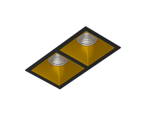 Встраиваемый светодиодный светильник Ledron RISE KIT 2 LED 3000K Black-Gold