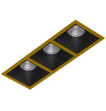 Встраиваемый светодиодный светильник Ledron RISE KIT 3 LED 3000K Gold-Black