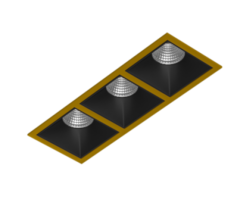 Встраиваемый светодиодный светильник Ledron RISE KIT 3 LED 4000K Gold-Black