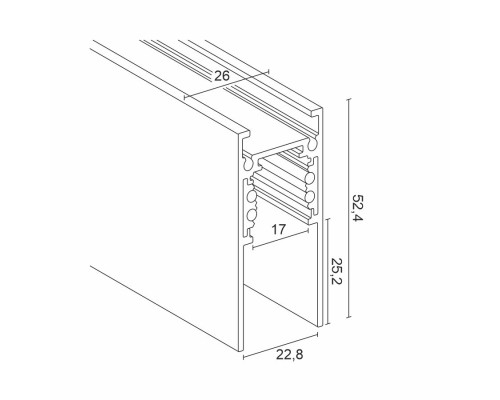 Накладной магнитный трек Ledron АВД-5356 1250 мм White