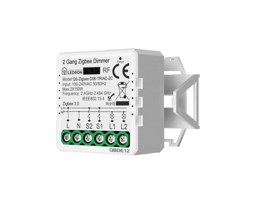 Диммер двухканальный QS-Zigbee-D06-TRIAC-2C