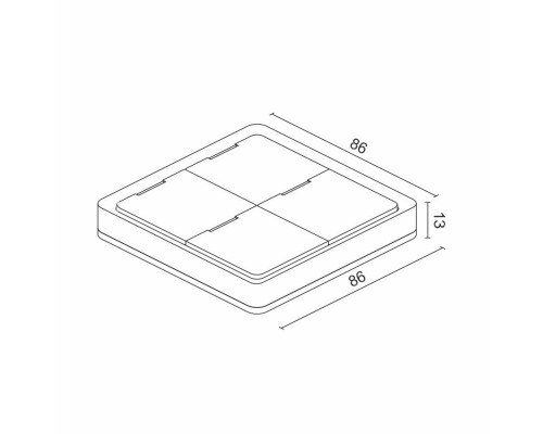 Накладная 4-х кнопочная радиопанель Zigbee, 12 сцен