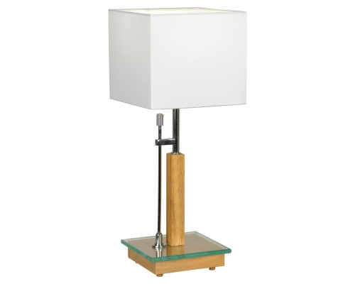 Настольная лампа Lussole LSF-2504-01 Montone, 1 плафон, хром с буком, кремовый