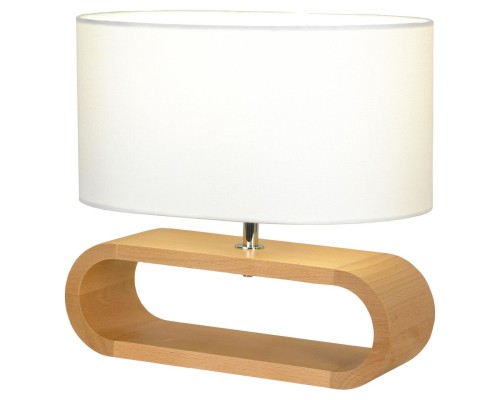 Настольная лампа Lussole LSF-2114-01 Nulvi, 1 плафон, хром с буком, кремовый