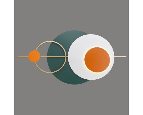 Настенный светодиодный светильник Velante 463-071-02 LED 15+7 Вт зеленый, белый, оранжевый, золото 3000-4500-6000К с пультом