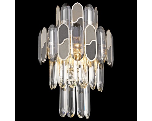 Бра хрустальное Wertmark WE132.03.301 Cordelia E14 40 Вт золото, серый, черный, прозрачный