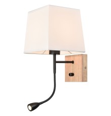 267-711-02 VELANTE Деревянный стиль светильник настенный E27, 1x40W + LED, 1x1W