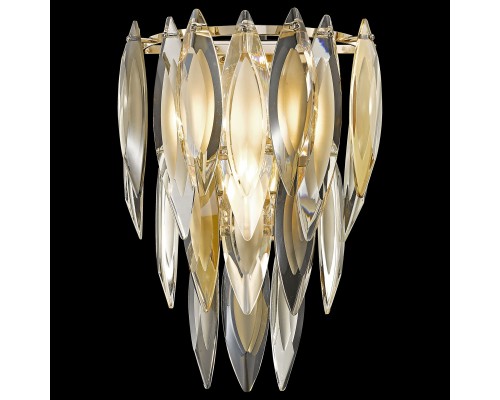 Бра хрустальное Wertmark WE144.03.301 Orlanda E14 40 Вт белое золото, прозрачный, дымчатый, янтарный