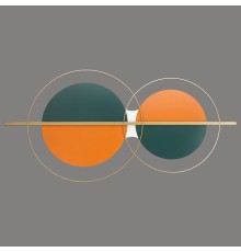 Настенный светодиодный светильник Velante 468-071-01 LED 2*22 Вт зеленый, оранжевый, белый, золото 3000-4500-6000К с пультом