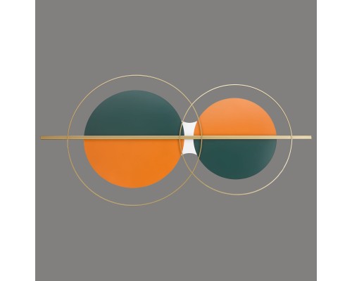 Настенный светодиодный светильник Velante 468-071-01 LED 2*22 Вт зеленый, оранжевый, белый, золото 3000-4500-6000К с пультом