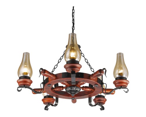 583-703-05 VELANTE Деревянный стиль светильник подвесной, E27, 5x60W