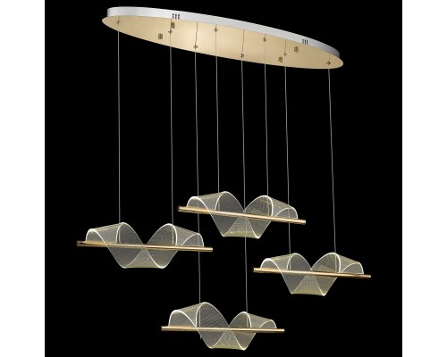 Люстра подвесная светодиодная Wertmark WE452.04.323 HILDA LED 4*14 Вт золото 3200К