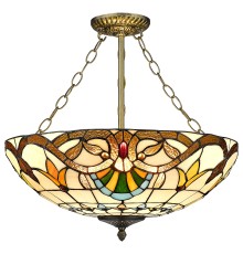 Подвесная люстра Тиффани Velante 830-807-03 бронза E27 3*60Вт