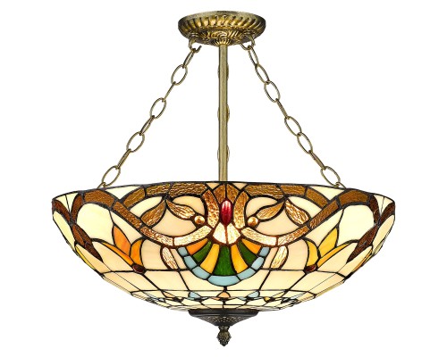 Подвесная люстра Тиффани Velante 830-807-03 бронза E27 3*60Вт