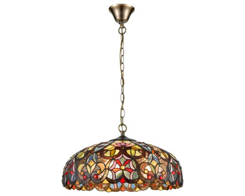 Подвесная люстра Тиффани Velante 825-806-03 бронза E27 3*60Вт