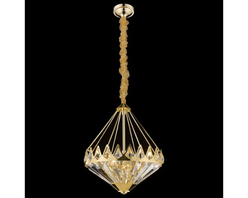 Подвесная люстра Wertmark WE146.08.303 Leoncia E14 40 Вт золото, прозрачный