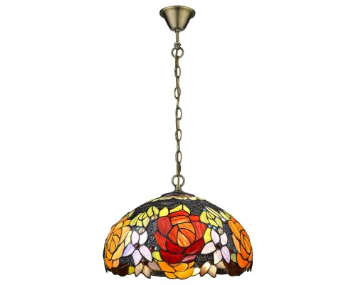 Подвесная люстра Тиффани Velante 828-806-02 бронза E27 2*60Вт