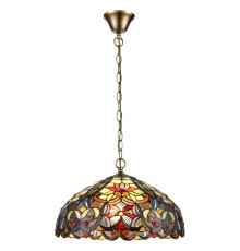 Подвесная люстра Тиффани Velante 825-806-02 бронза E27 2*60Вт