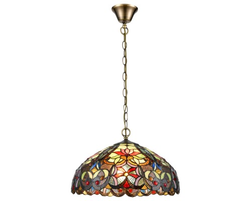 Подвесная люстра Тиффани Velante 825-806-02 бронза E27 2*60Вт