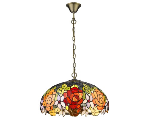 Подвесная люстра Тиффани Velante 828-806-03 бронза E27 3*60Вт