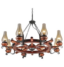 583-703-08 VELANTE Деревянный стиль светильник подвесной, E27, 8x60W