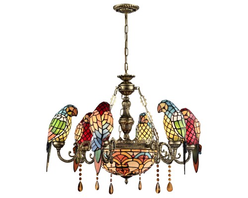 894-803-09 VELANTE Стиль Tiffany светильник подвесной, E27, 9x60W