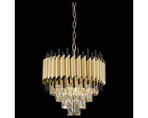 Хрустальная люстра Wertmark WE138.09.403 Cartuccia E14 40 Вт матовое золото, черный