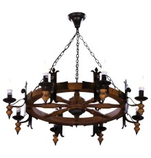 586-703-08 VELANTE Деревянный стиль светильник подвесной, E14, 8x40W
