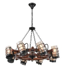 Подвесная люстра Velante 561-703-08 дуб, черный E27 8*40Вт